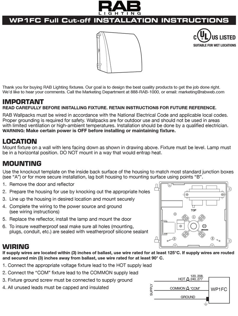 RAB Lighting WP1FC installation instructions RAB Lighting WP1FC installation instructions