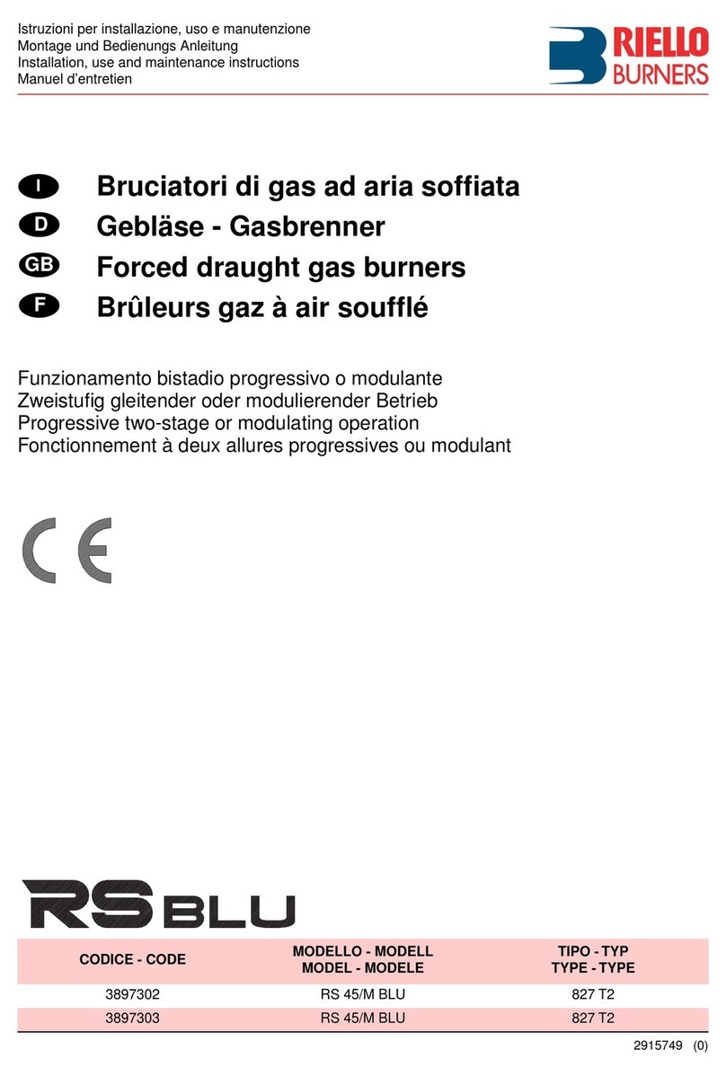 Riello Burners RS BLU Series Quick start guide Riello Burners RS BLU Series Quick start guide
