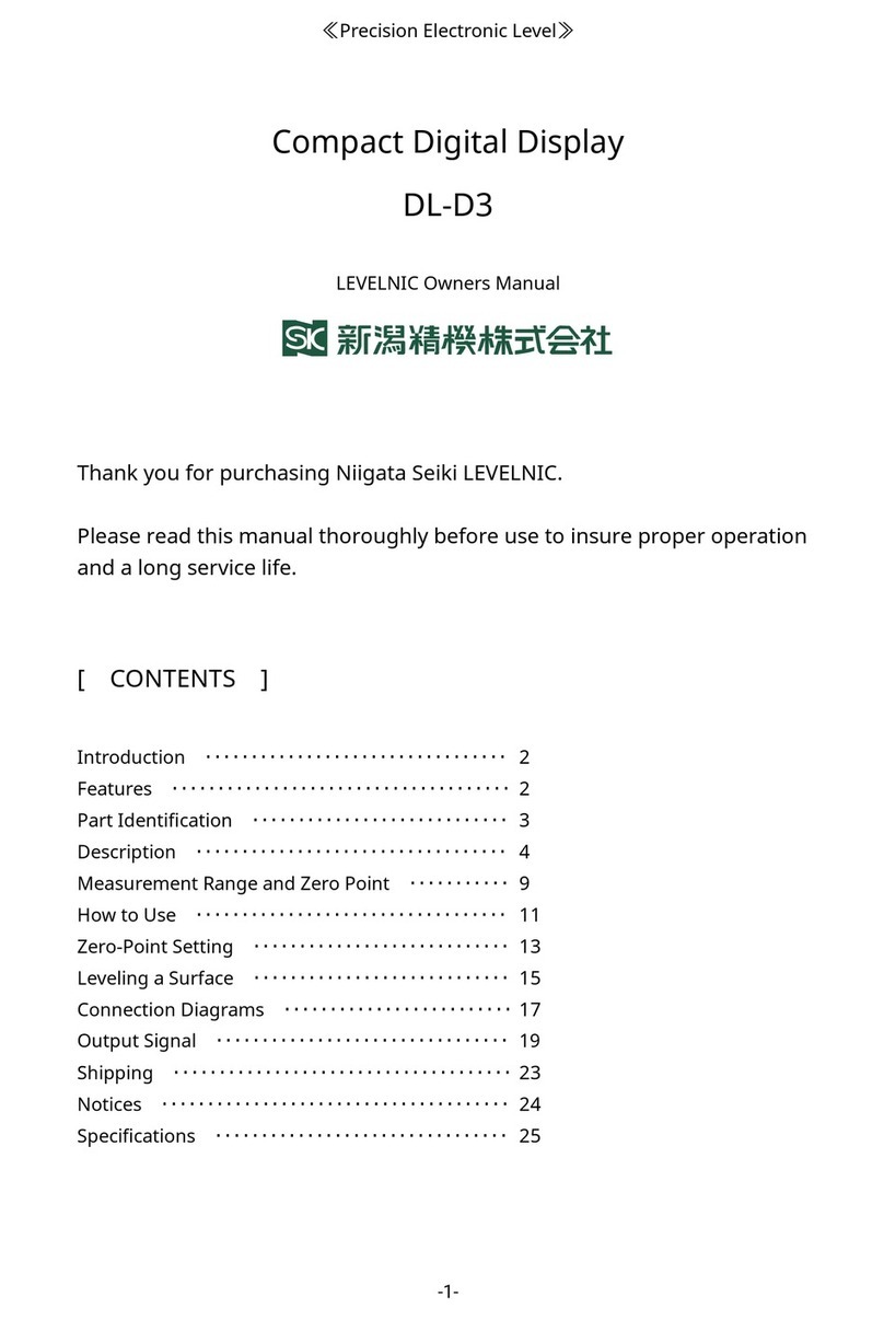Niigata seiki LEVELNIC DL-D3 owner's manual