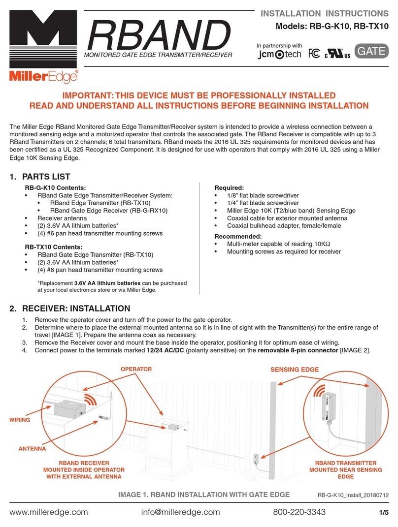 Miller Edge Rband RB-G-K10 installation instructions