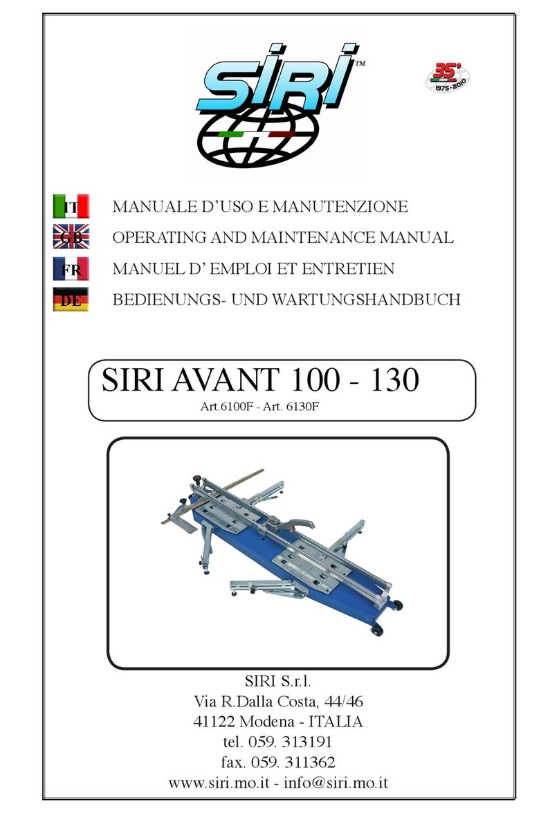 SIRI AVANT 100 Operating instructions