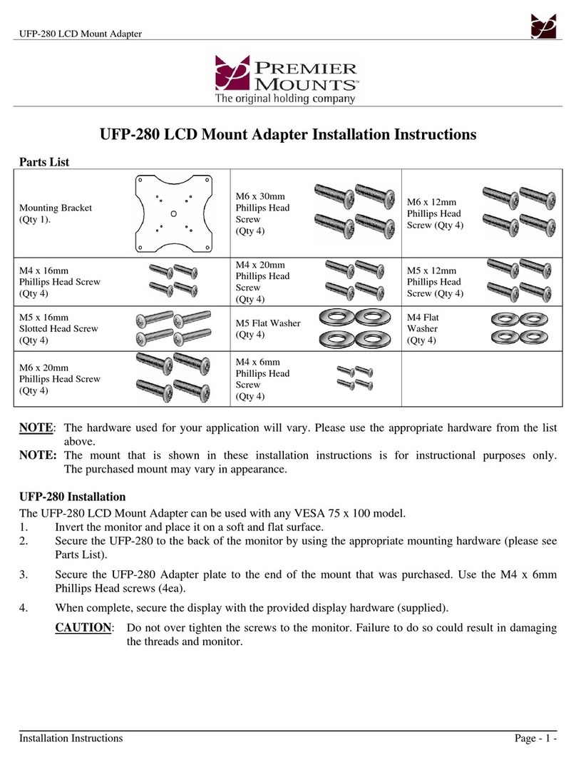 Premier Mounts UFP-280 installation instructions Premier Mounts UFP-280 installation instructions