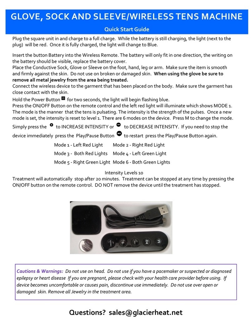 Glacier Heat TENS quick start guide