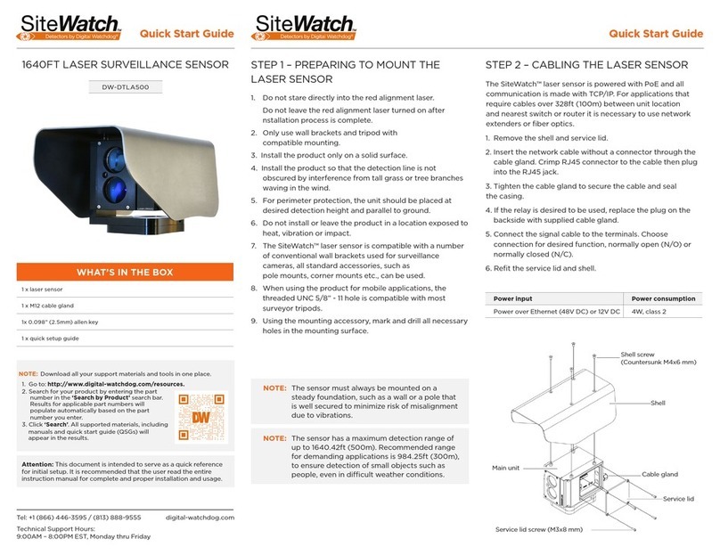 Digital Watchdog SiteWatch DW-DTLA500 quick start guide