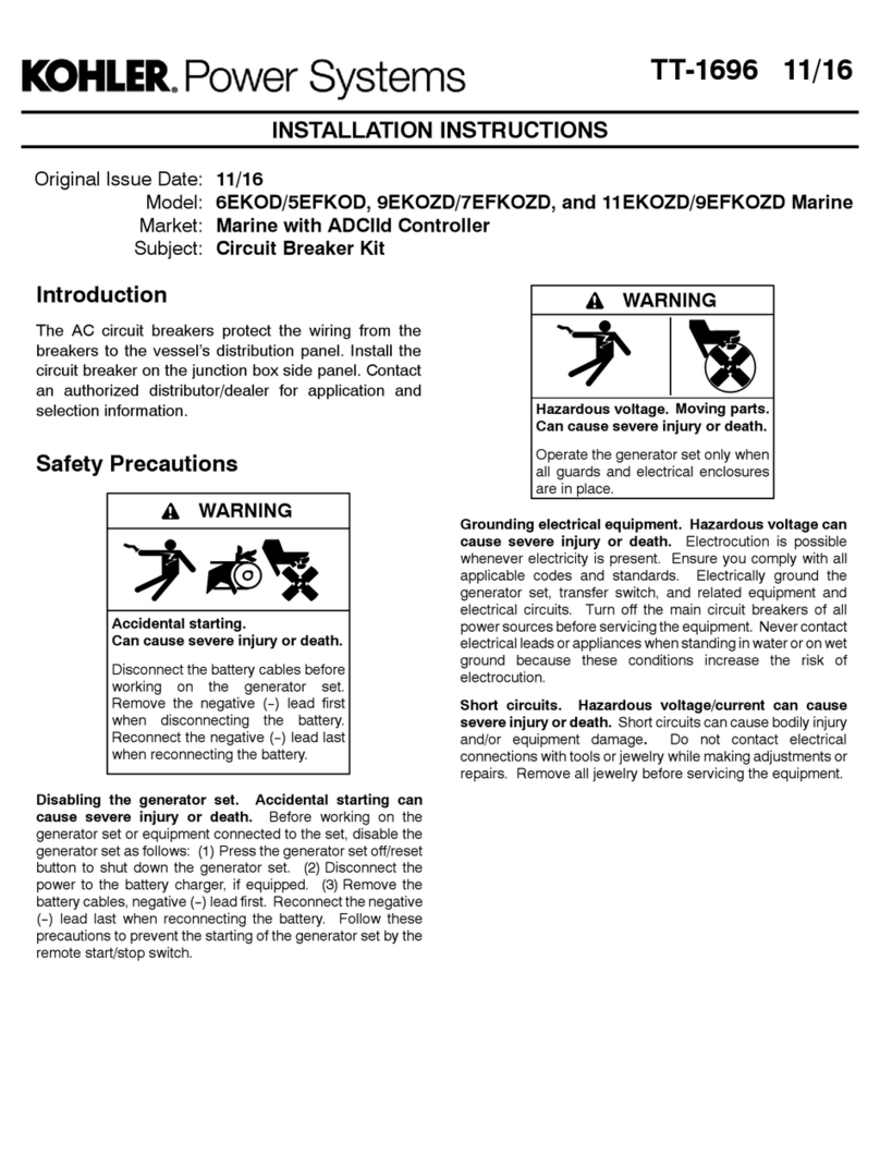 Kohler 6EKOD User manual