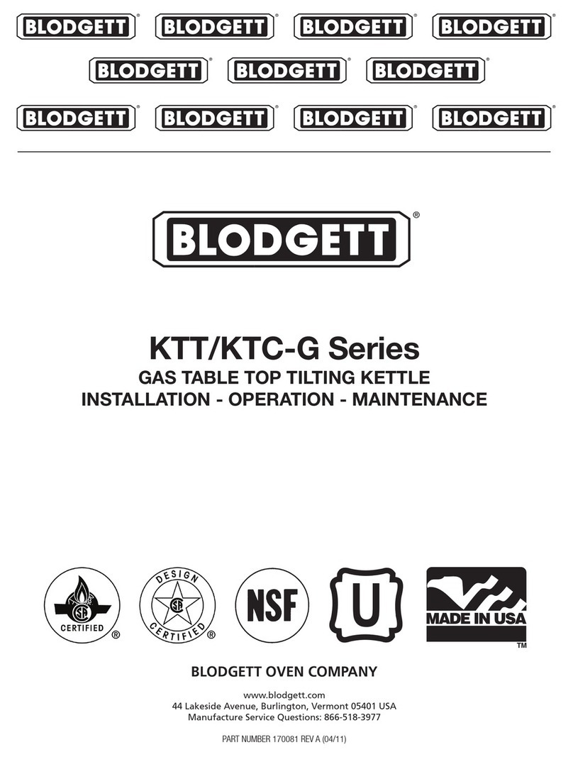Blodgett KTT-G Series Owner's manual