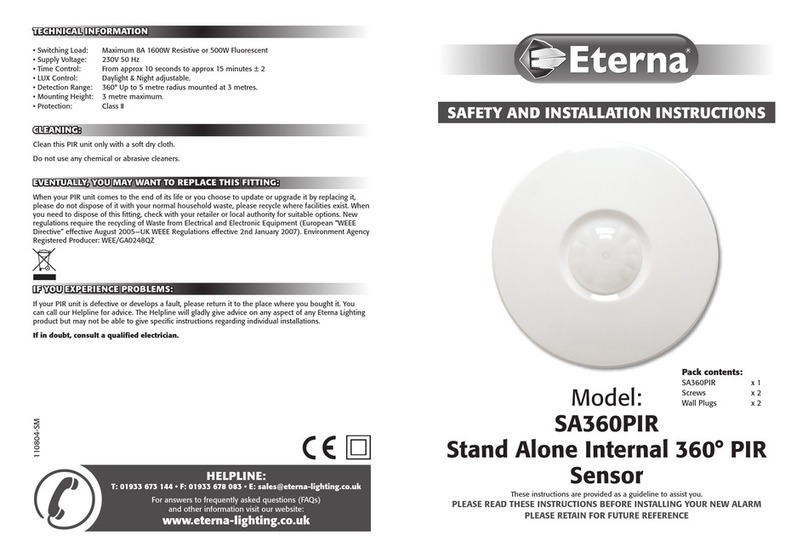 Eterna SA360PIR Safety and installation instructions