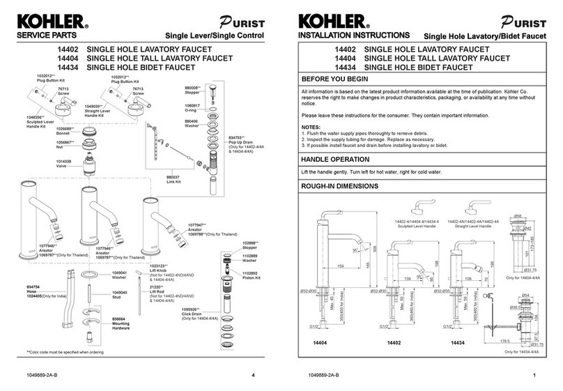 Kohler Purist 14434 User manual