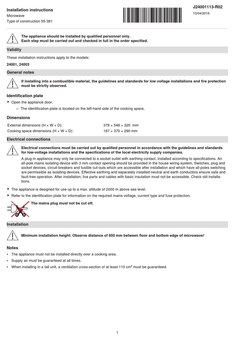 V-ZUG 55-381 User manual V-ZUG 55-381 User manual