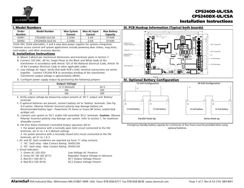 Alarm SAF CPS240D-UL/CSA installation instructions