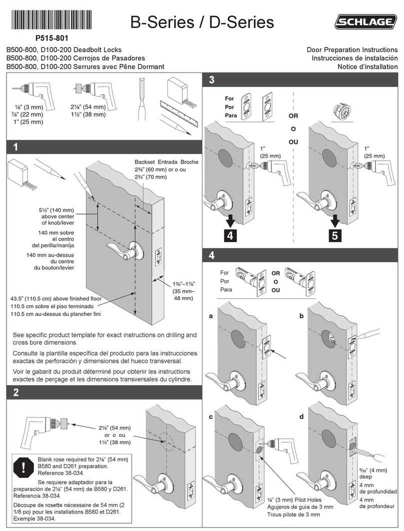 Schlage B-Series Door Preparation Instructions