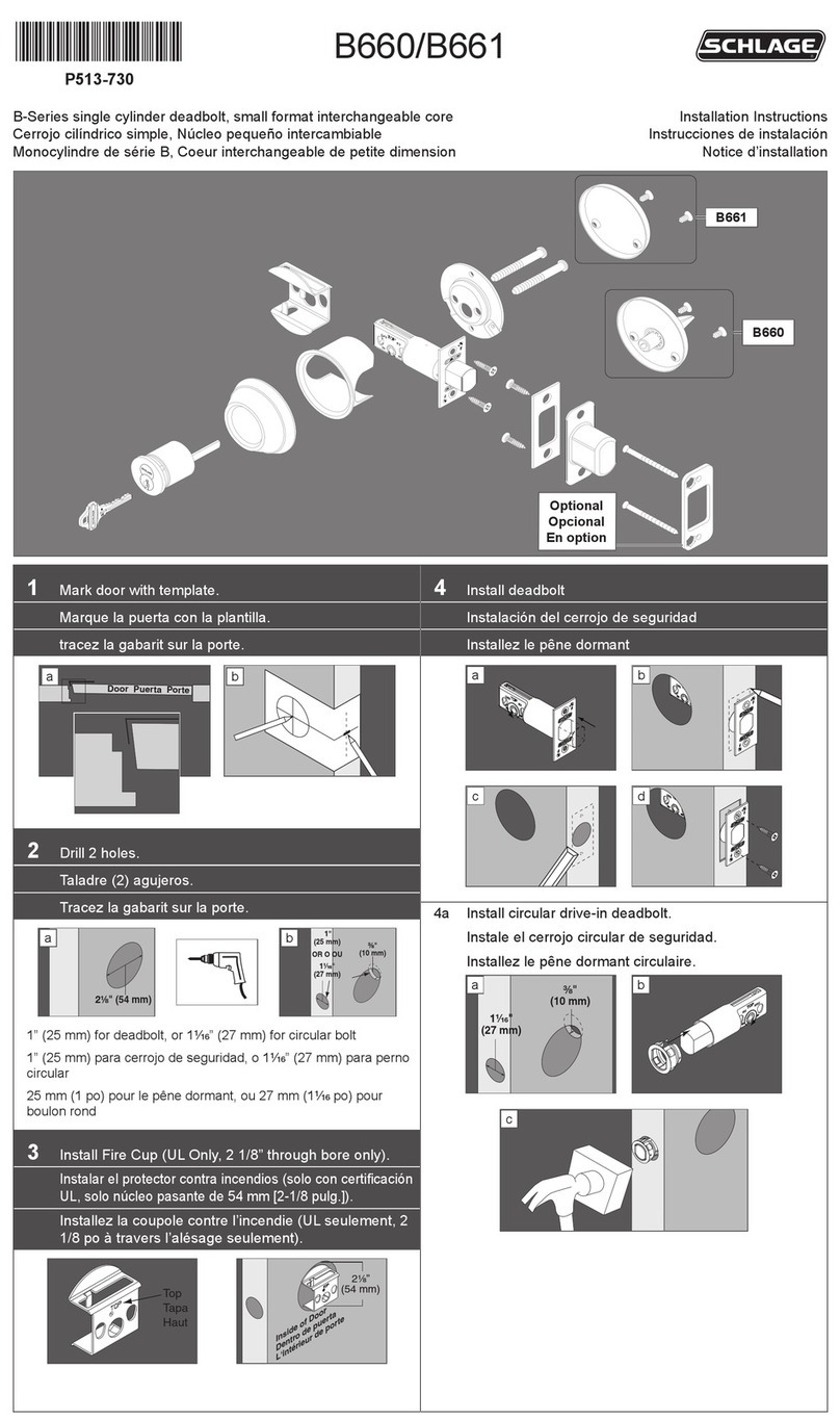 Schlage B660 installation instructions