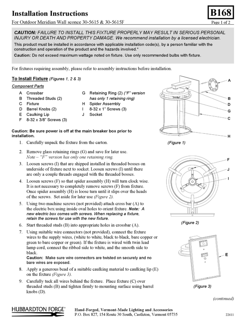 Hubbardton Forge 30-5615 installation instructions