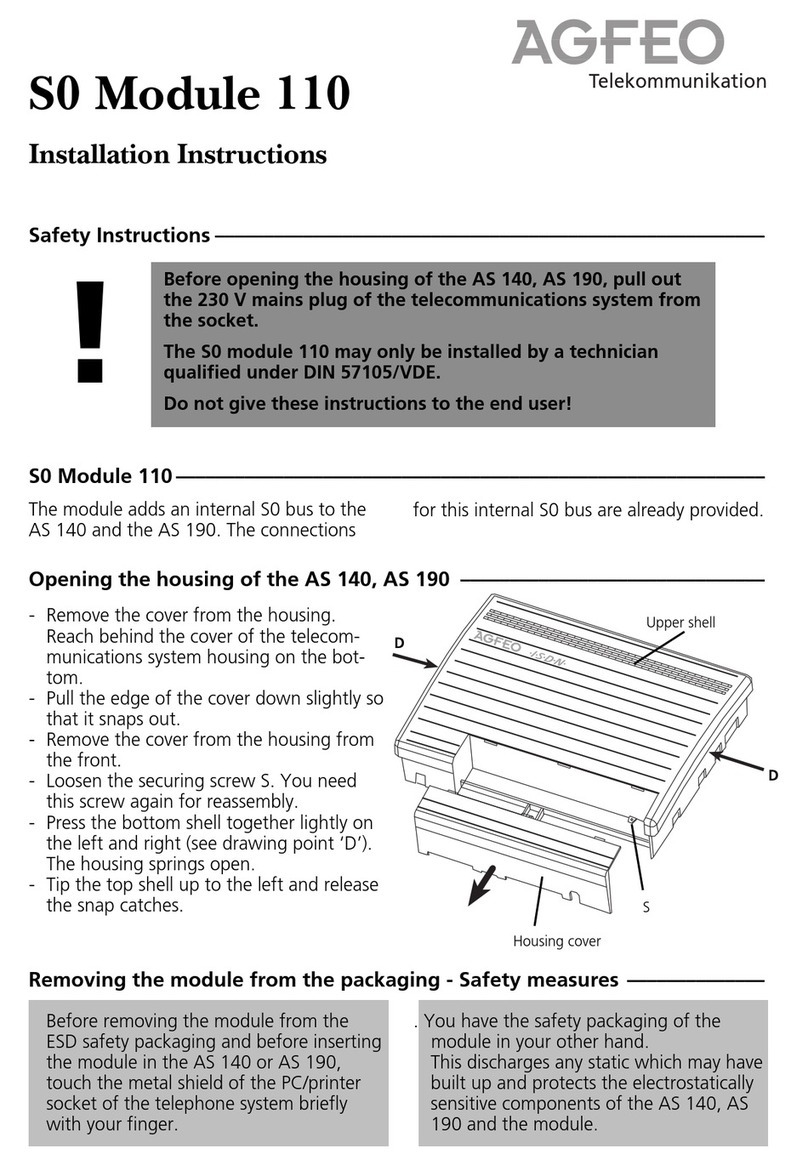 AGFEO S0 Module 110 User manual