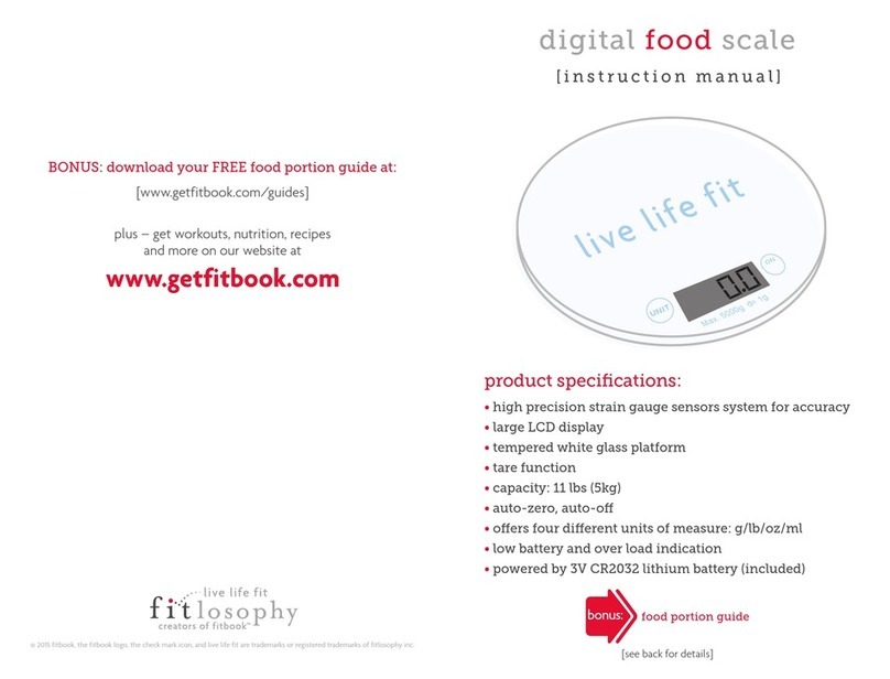 Fitlosophy digital food scale instruction manual
