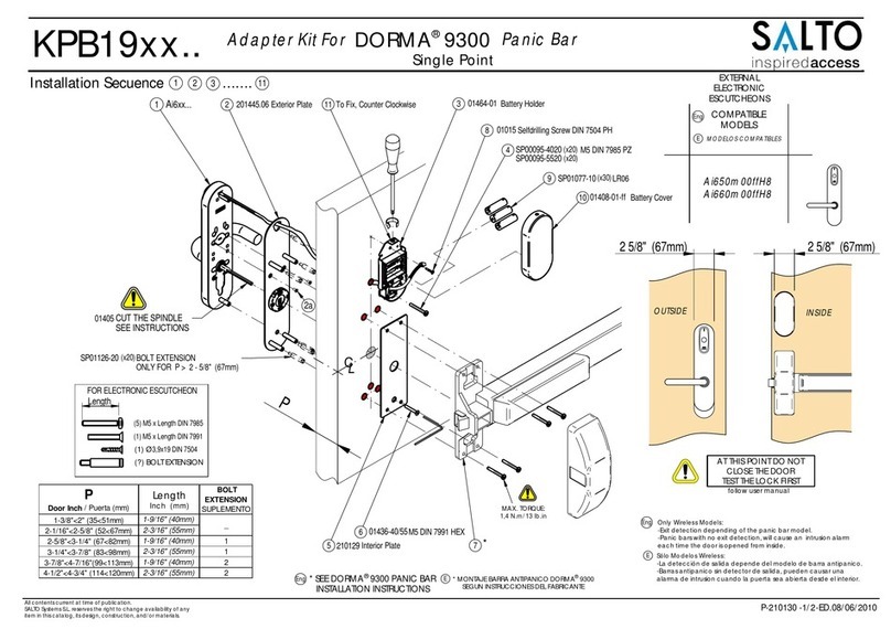 Salto KPB19 Series installation guide