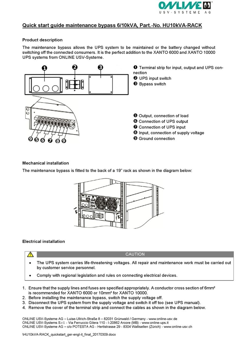Online HU10kVA-RACK User manual