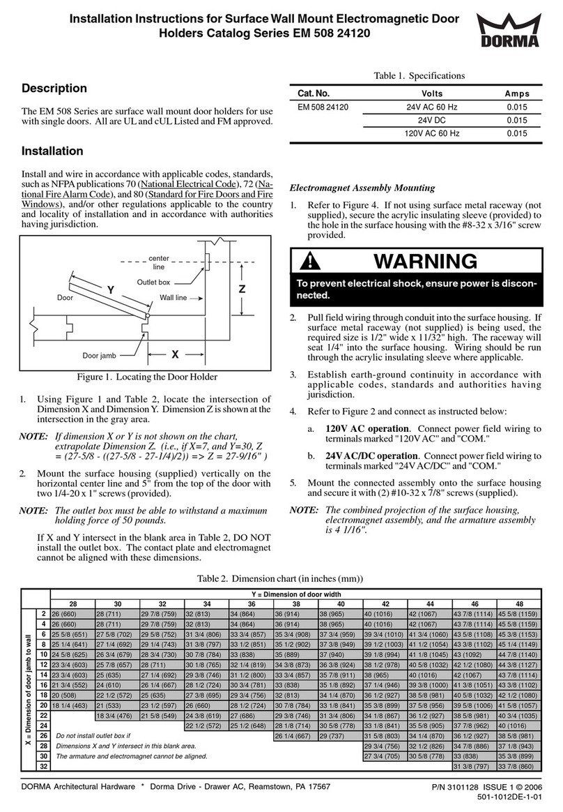 Dorma EM 508 Series installation instructions