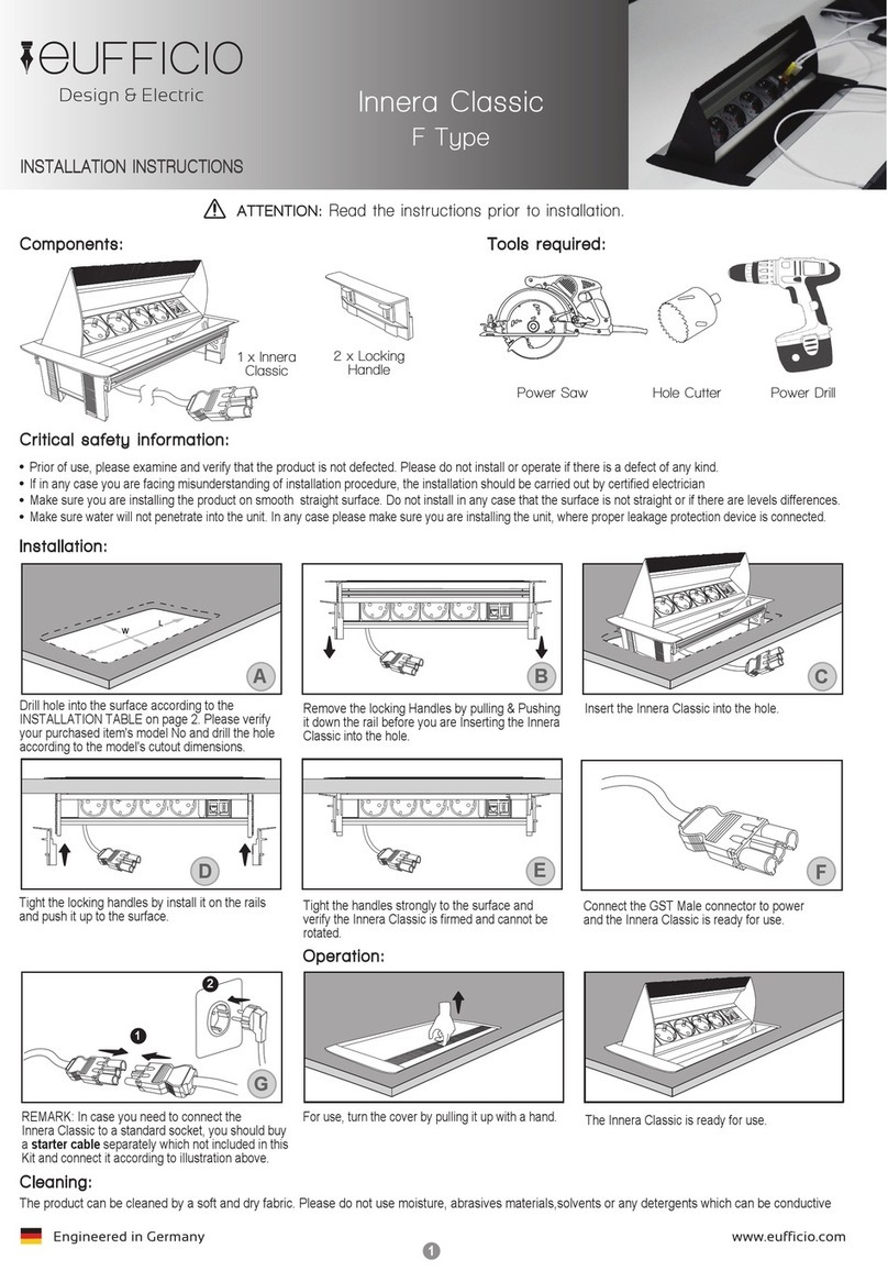 Eufficio Innera Classic F installation instructions Eufficio Innera Classic F installation instructions
