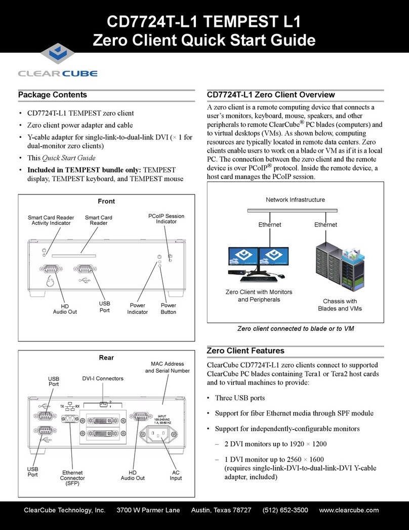 ClearCube CD7724T-L1 quick start guide