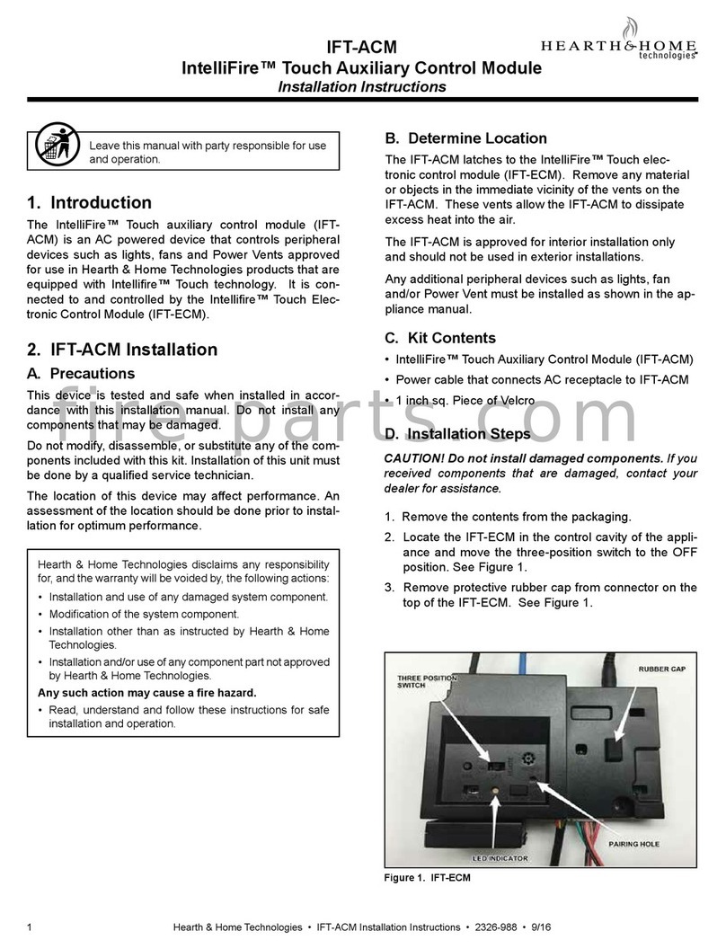 Hearth & Home IntelliFire IFT-ACM installation instructions