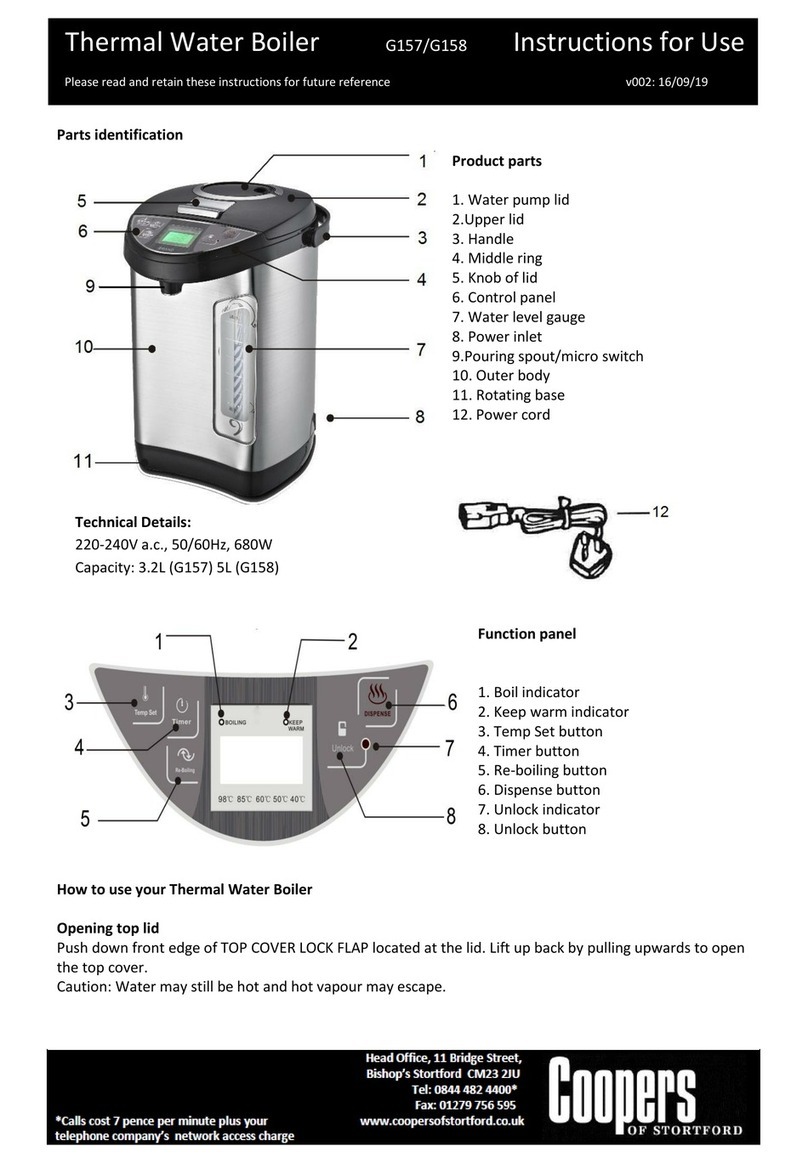 Coopers G157 Instructions for use Coopers G157 Instructions for use