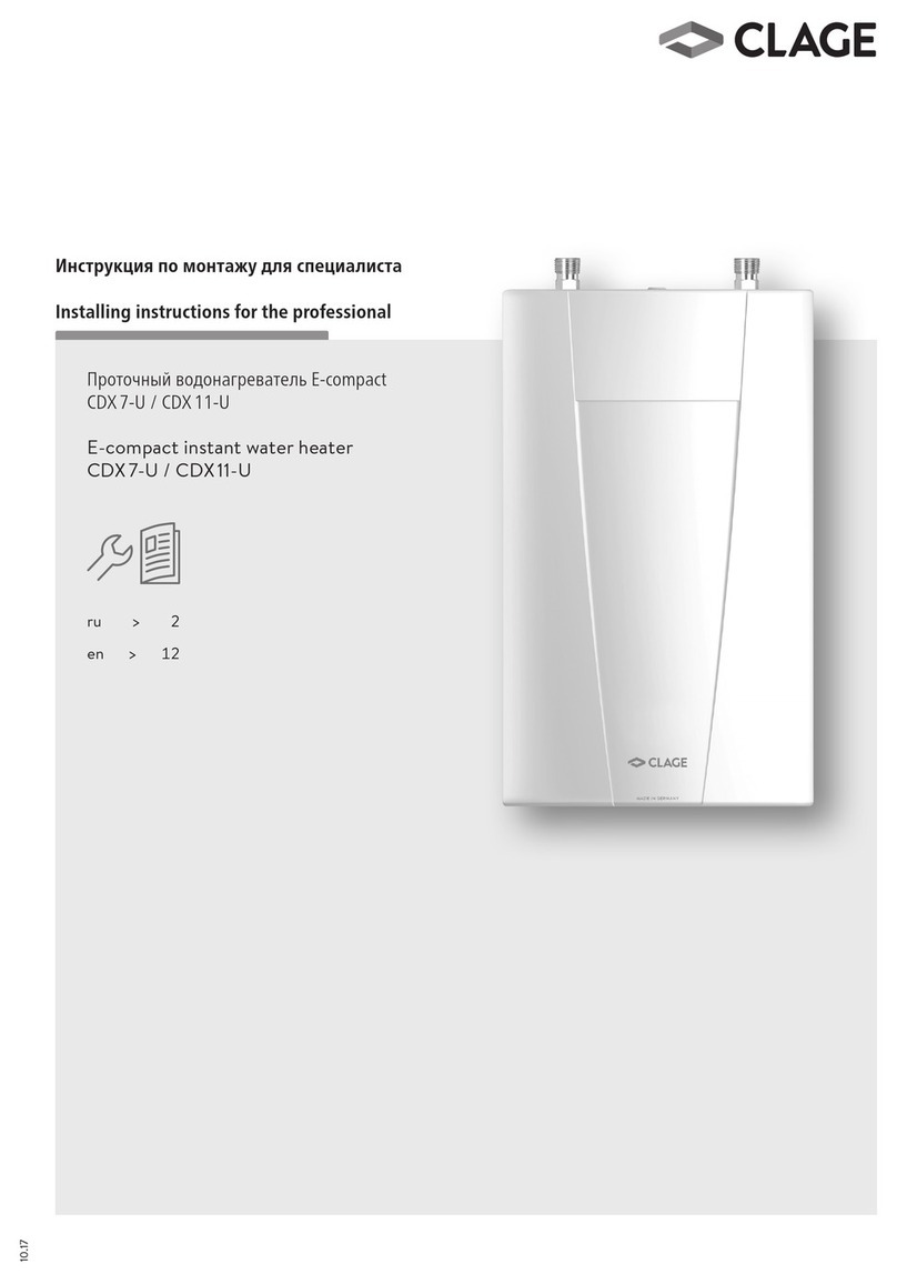 clage BASITRONIC CDX 11-U Installing instructions for the professional