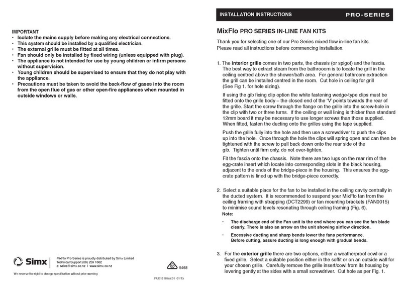 SImx MixFlo Pro Series installation instructions
