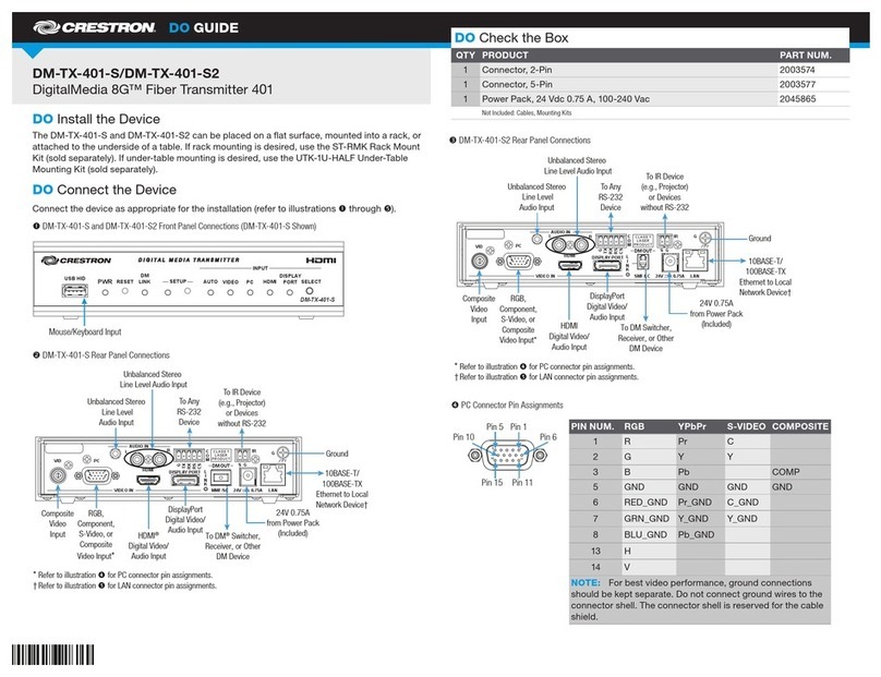 Crestron DigitalMedia 8G 401 Series Dimensional drawing