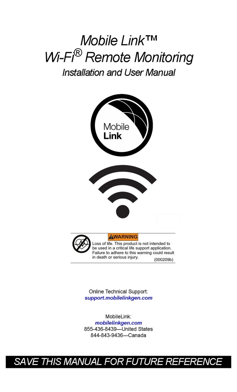 Generac Power Systems Mobile Link Unit Installation and user manual Generac Power Systems Mobile Link Unit Installation and user manual