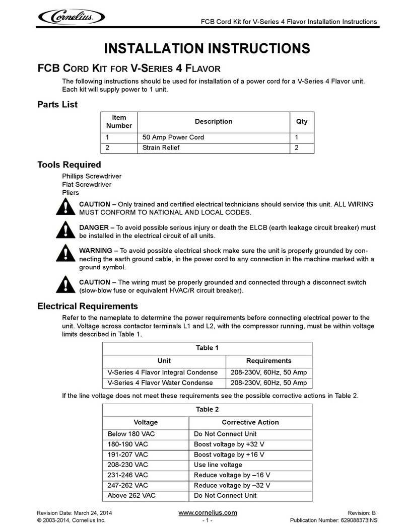 Cornelius FCB Cord Kit User manual Cornelius FCB Cord Kit User manual