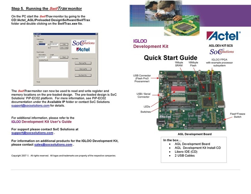 Actel SoC Solutions Series quick start guide