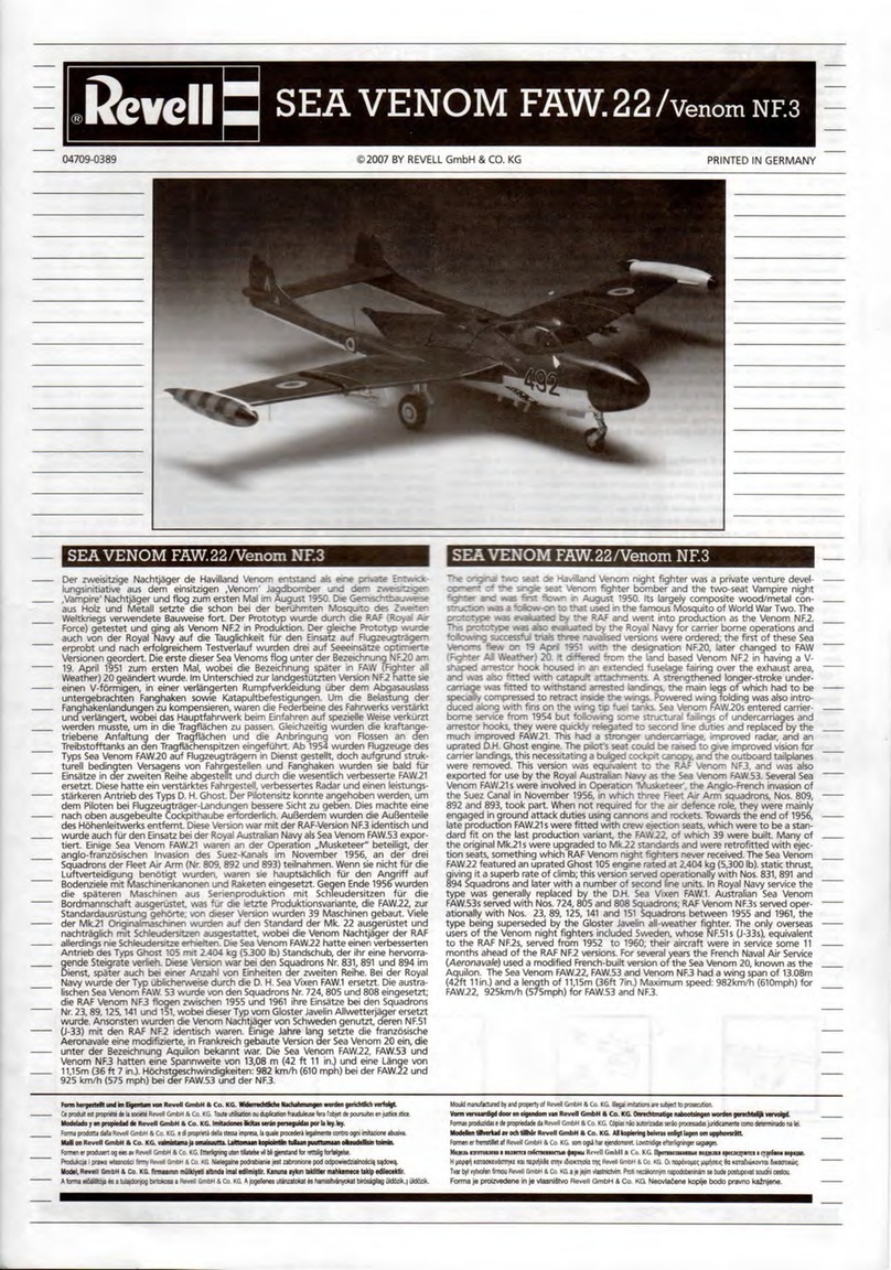 REVELL Sea Venom Faw.22 User manual