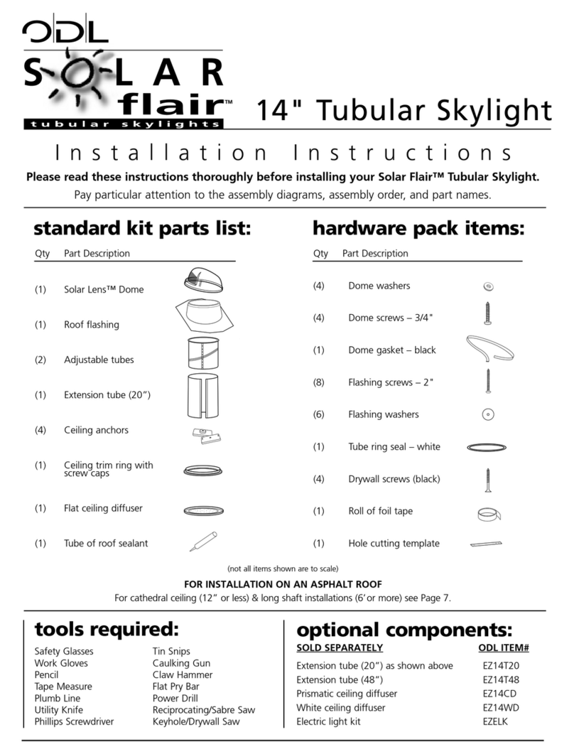 ODL Solar Flair Series installation instructions ODL Solar Flair Series installation instructions