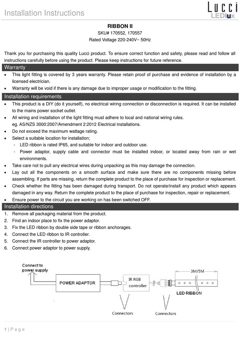 Lucci LEDlux RIBBON II installation instructions