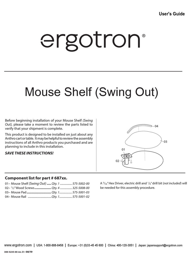 Ergotron Mouse Shelf user guide