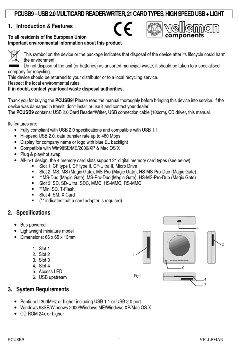 Velleman PCUSB9 manual
