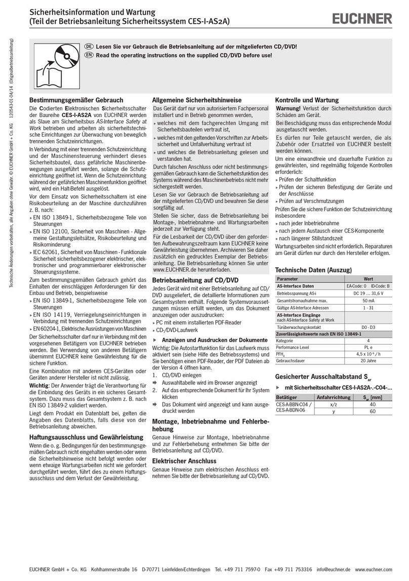 EUCHNER CES-I-AS2A Series Original instructions