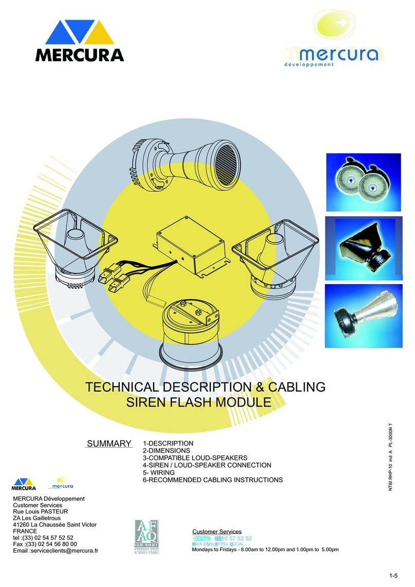 Mercura SIREN FLASH MODULE Technical Description & Cabling Mercura SIREN FLASH MODULE Technical Description & Cabling