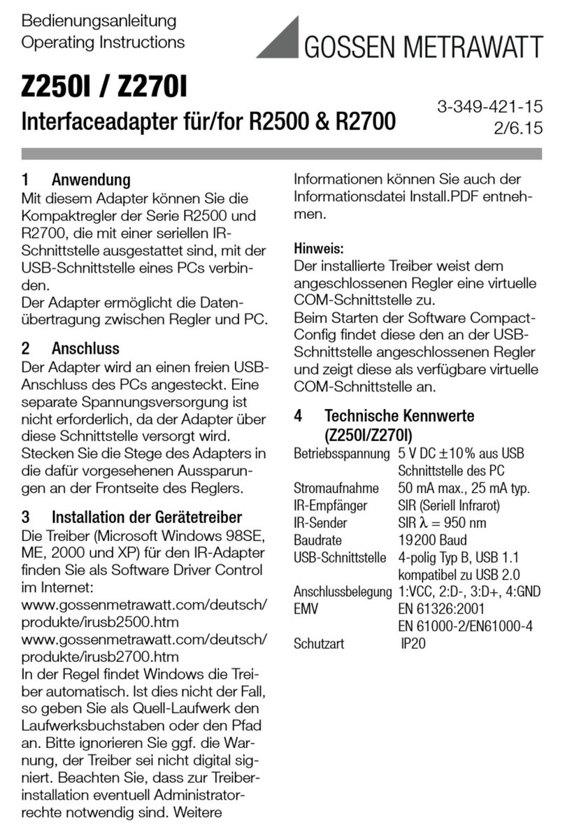 Gossen MetraWatt Z250I User manual