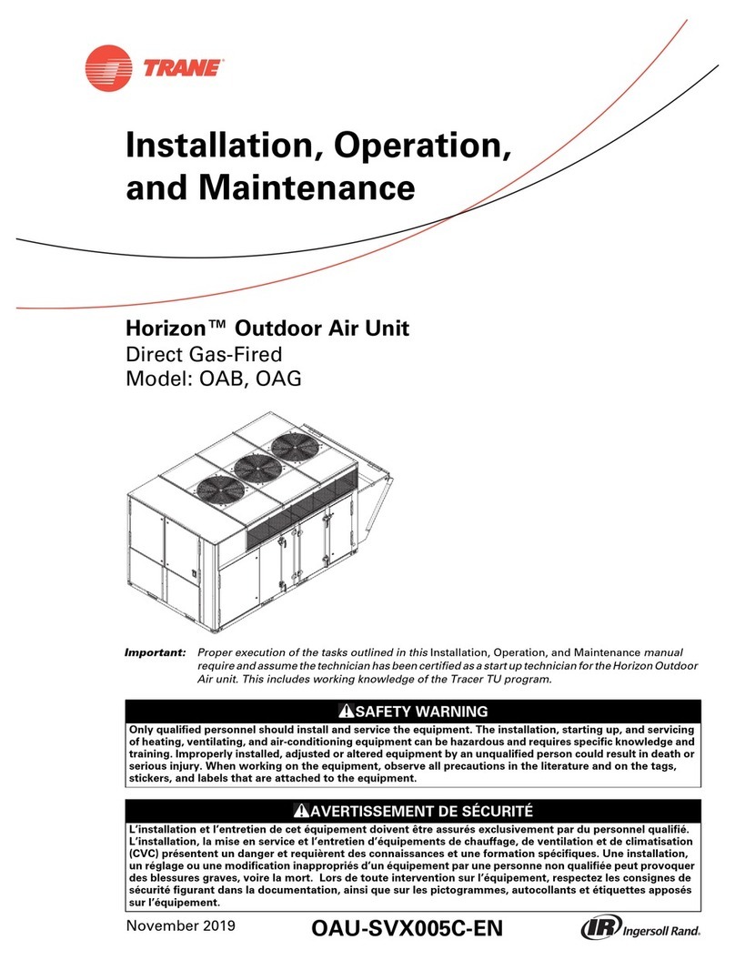 Trane Horizon OAB Series Installation and operating instructions
