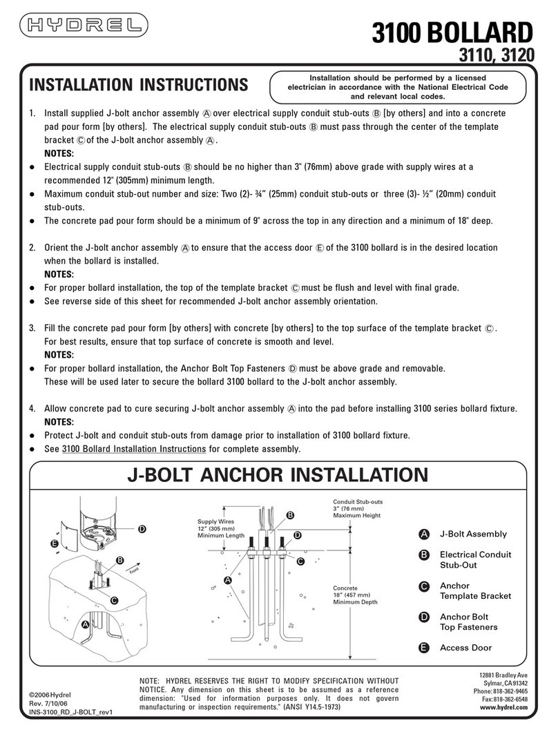 Hydrel 3100 Series installation instructions