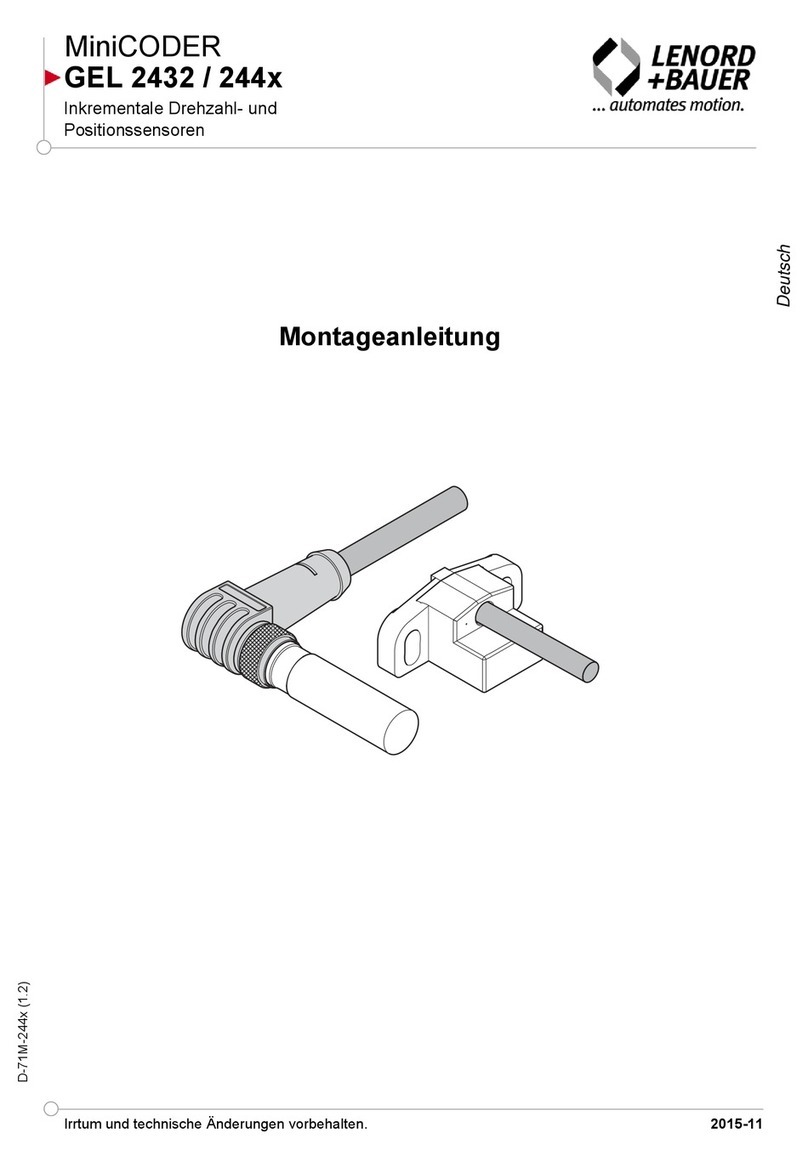 Lenord, Bauer MiniCODER GEL 244 Series Mounting instructions Lenord, Bauer MiniCODER GEL 244 Series Mounting instructions