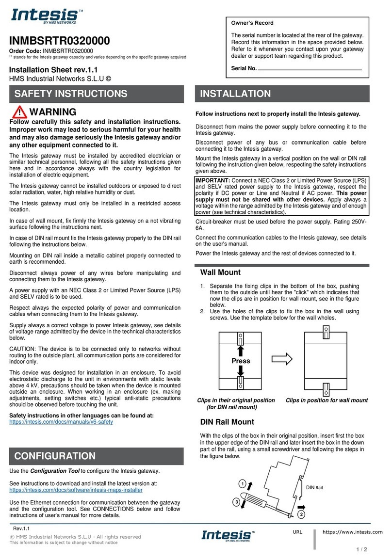 HMS Intesis INMBSRTR0320000 Assembly instructions