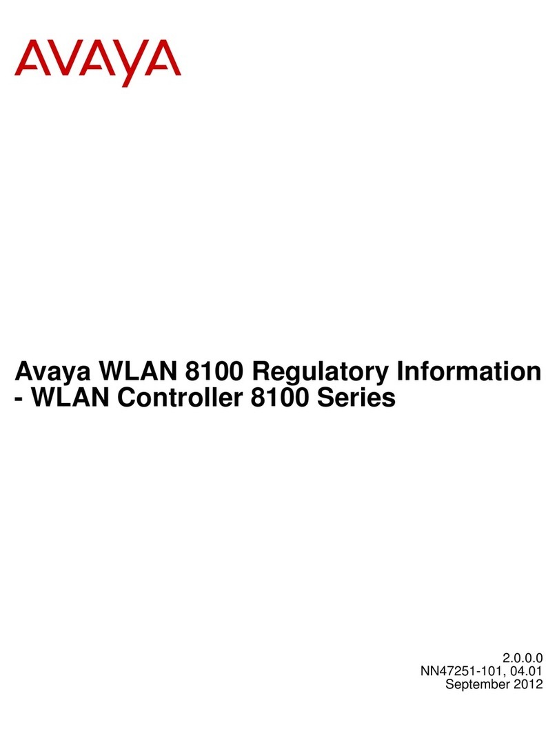 Avaya WLAN 8100 Series Regulatory information Avaya WLAN 8100 Series Regulatory information