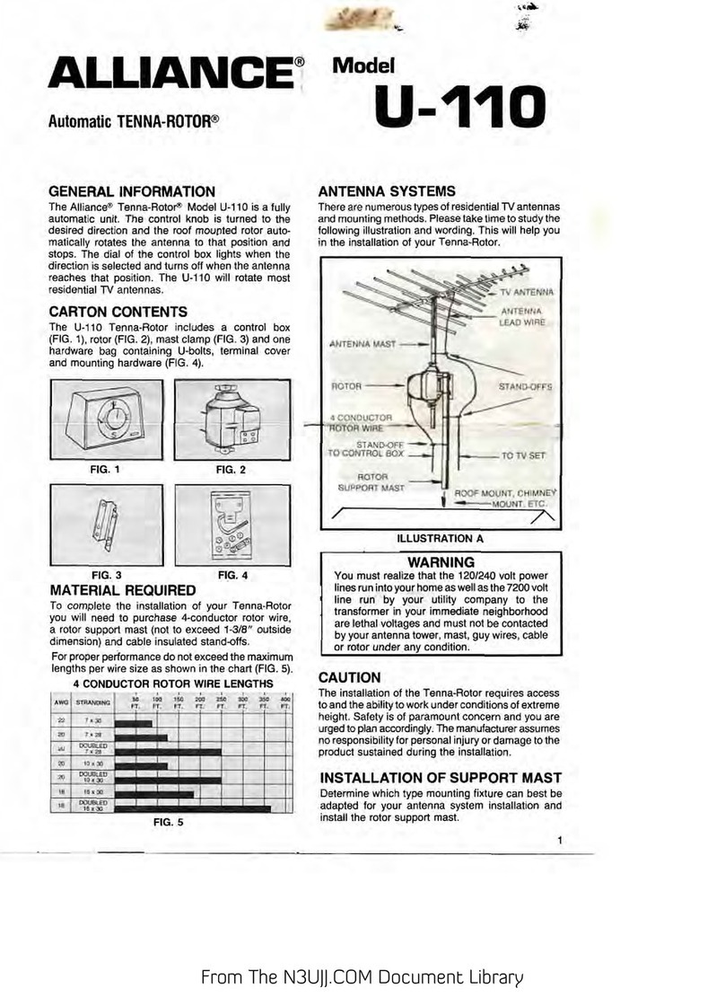 ALLIANCE TENNA-ROTOR U-110 manual