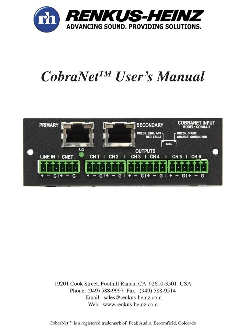 Renkus-Heinz CobraNet user manual