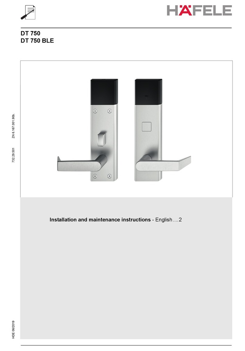 Hafele DT 750 Installation and maintenance instructions