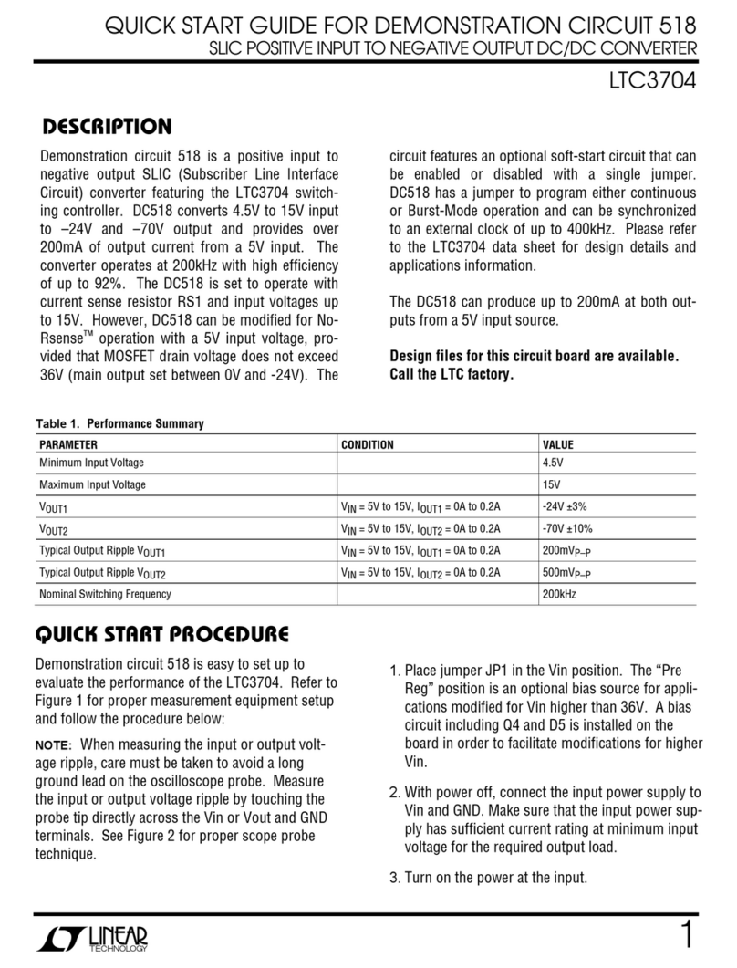 Linear Technology DEMONSTRATION CIRCUIT 518 quick start guide