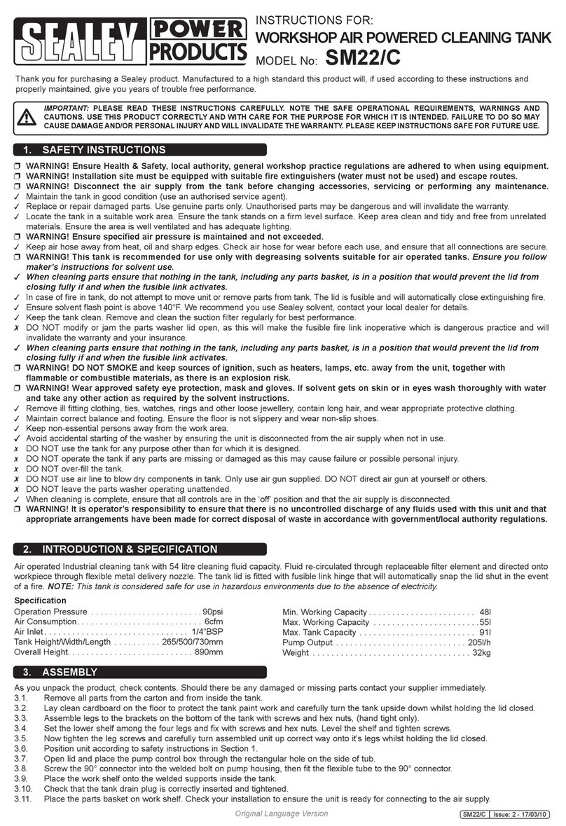 Sealey POWER PRODUCTS SM22/C instructions